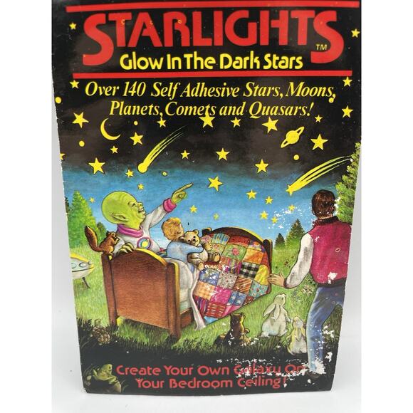 Vintage 1987 Starlights Glow-In-The-Dark Stars Moons Planets Comets and Quasars - Picture 2 of 5